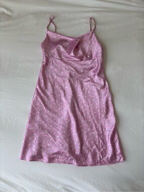 Zara Pink Floral Satin Slip Dress Size XS